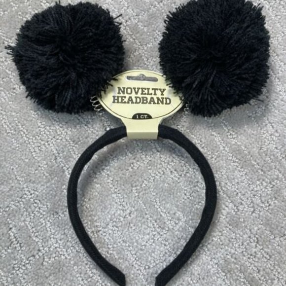4 Black Springy Pom Pom  Headbands  Lot  Beely Bobber - Picture 2 of 4